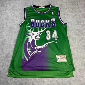 Milwaukee Bucks 34 Ray Allen Mitchell & Ness Jersey Size 52